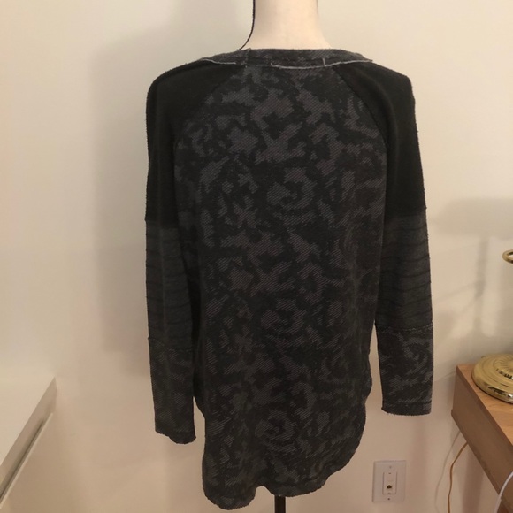 Free People Lace Print Zip Sweatshirt/Sweater - Picture 3 of 3